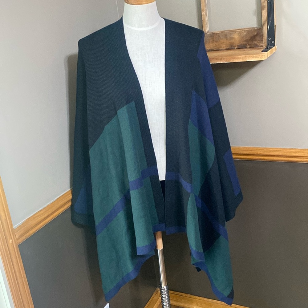 Lauren Ralph Lauren reversible Vladriana Layering Poncho Wrap Sweater size L/XL